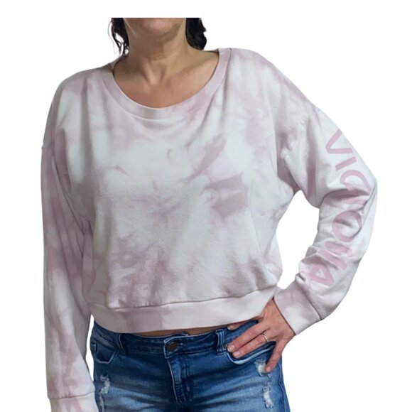 Victoria Sport Tops - Sz.XL*Victoria Sport By Victoria's Secret*Lavender/White Cropped Sweatshirt